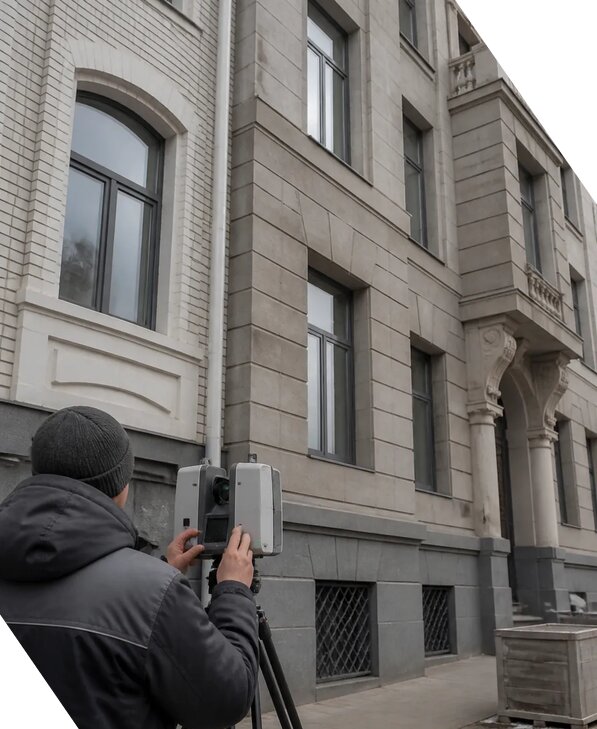 Лазерное сканирование фасадов зданий для обследования в Сердобске